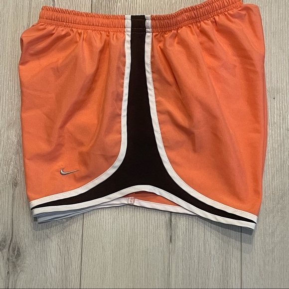 NIKE Dri-Fit Brief Lined Orange Running Shorts - Picture 9 of 9